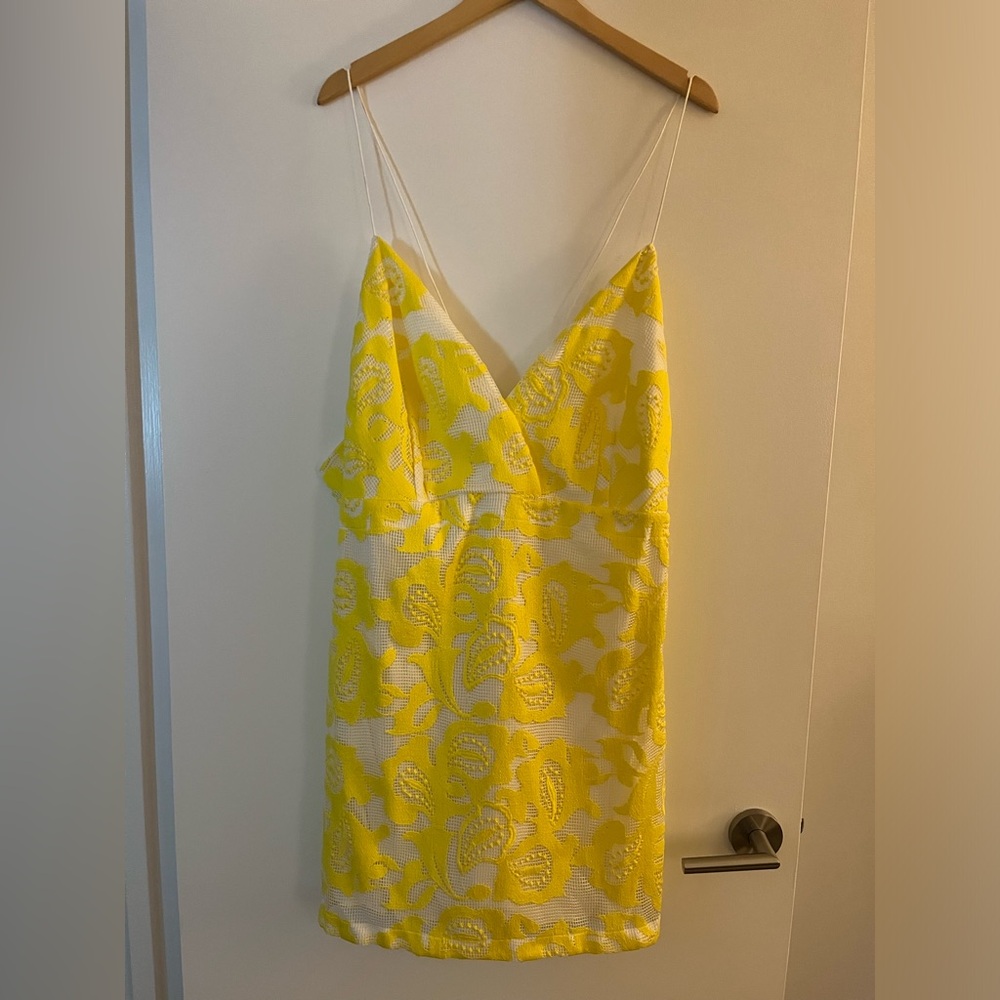 Anthropologie Lace Yellow Minidress